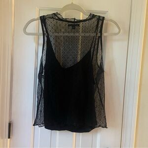 American Eagle Mesh Black Tank Top